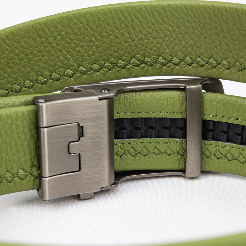 Vibrant Lime Textured Leather Belt