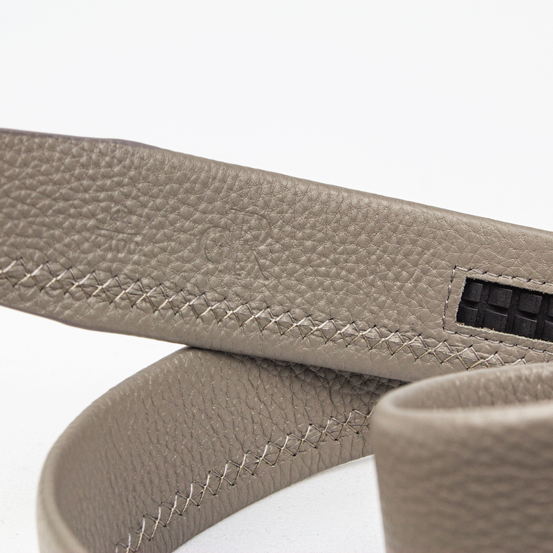 Charcoal Grey Textured Leather Belt