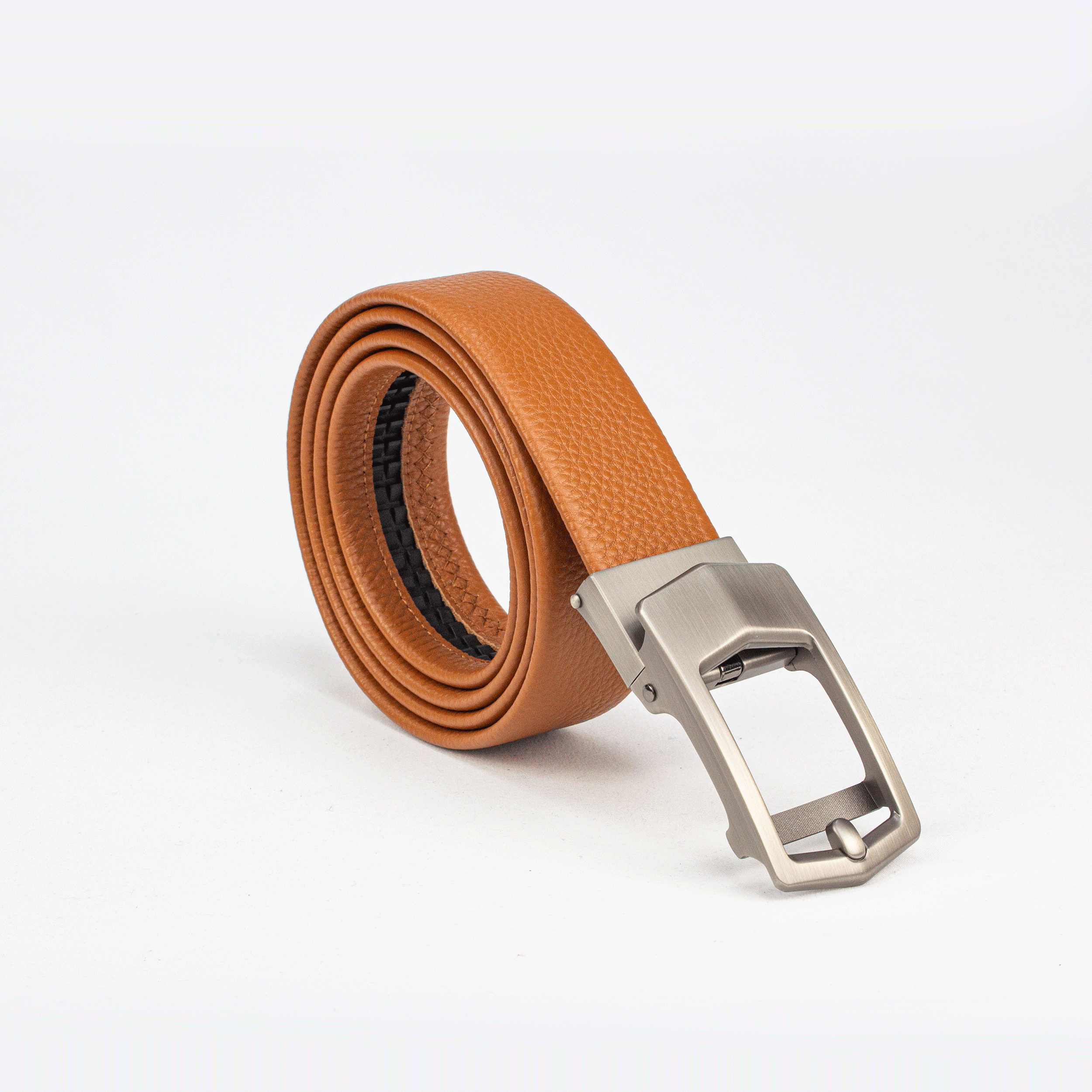 Caramel Brown Textured Leather Belt