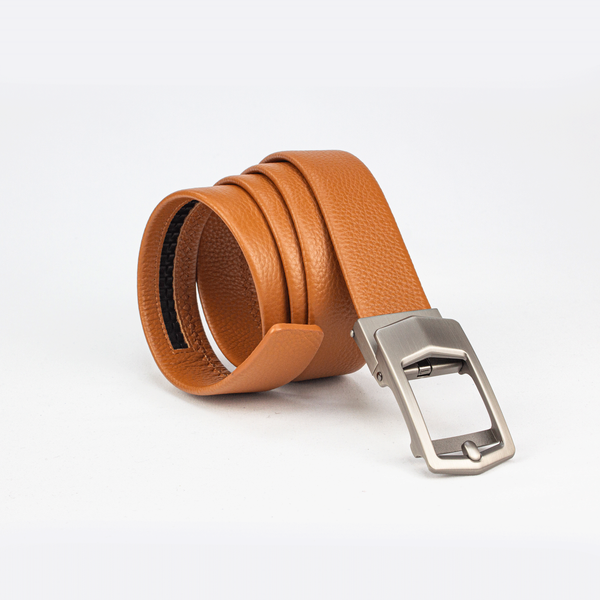 Caramel Brown Textured Leather Belt