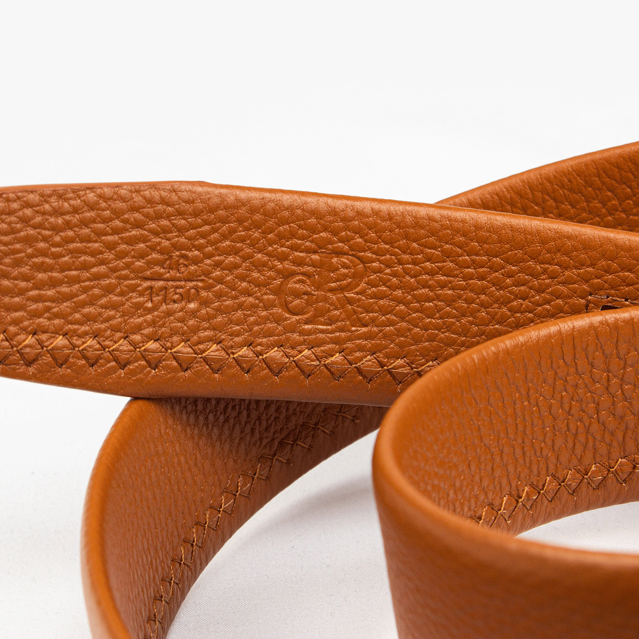 Caramel Brown Textured Leather Belt