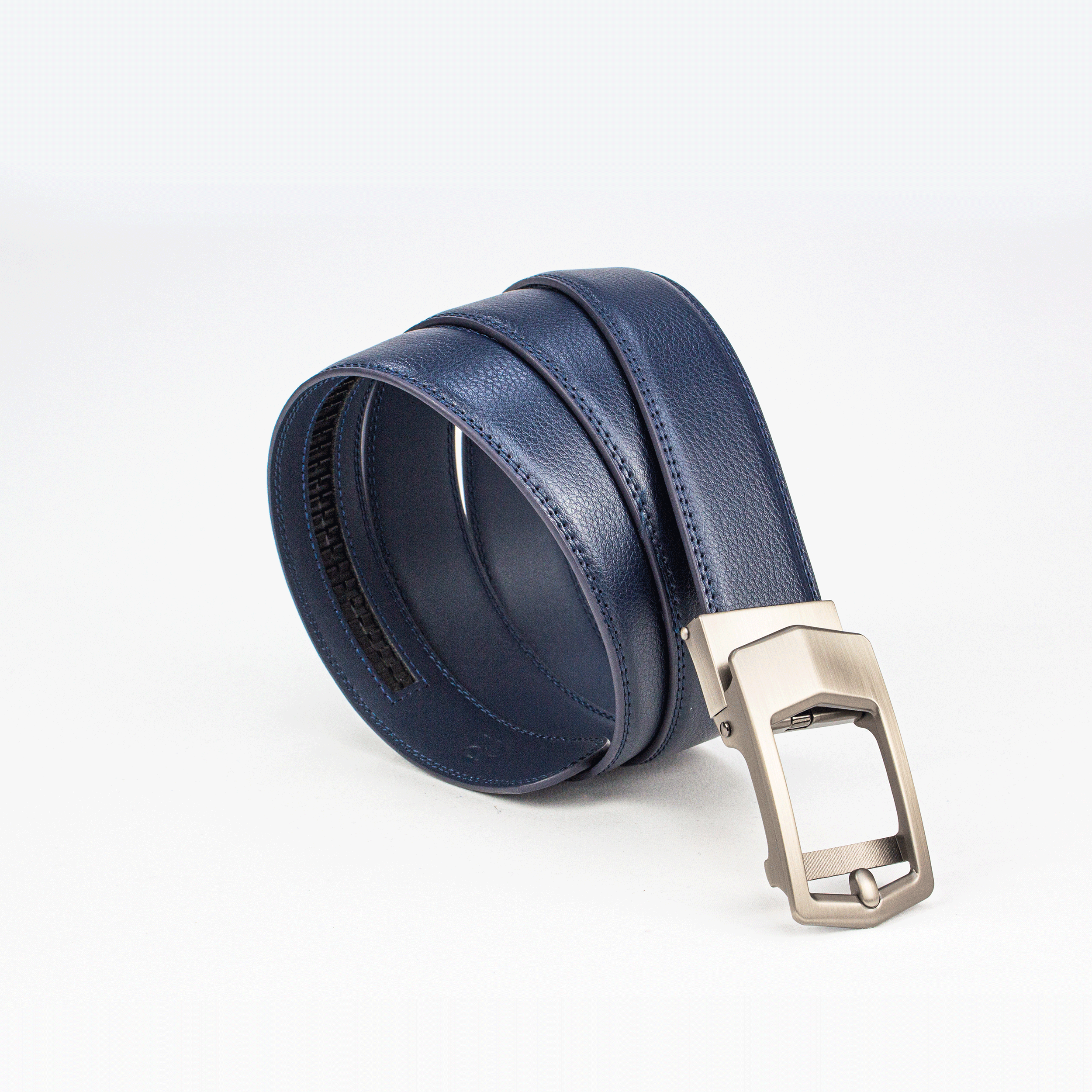 Navy Blue Leather Belt