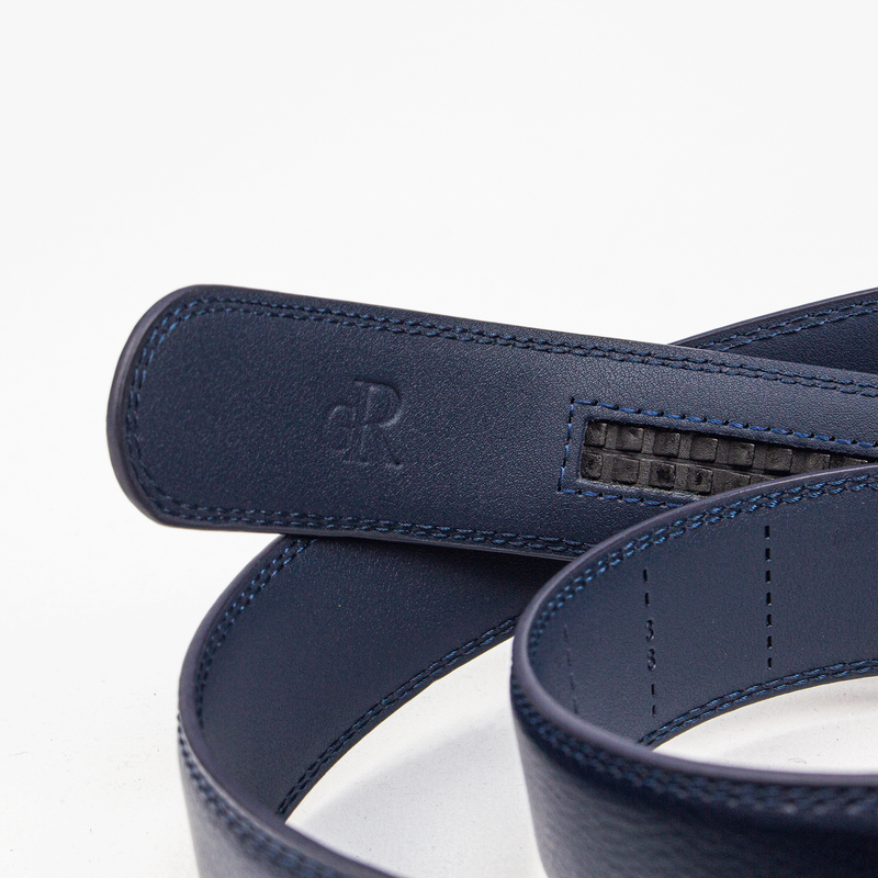 Navy Blue Leather Belt