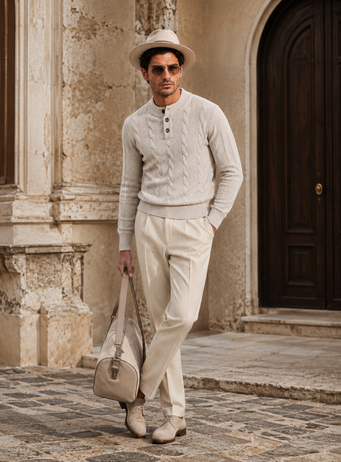 Oslo Oatmeal wool cable knit jumper – photo 2