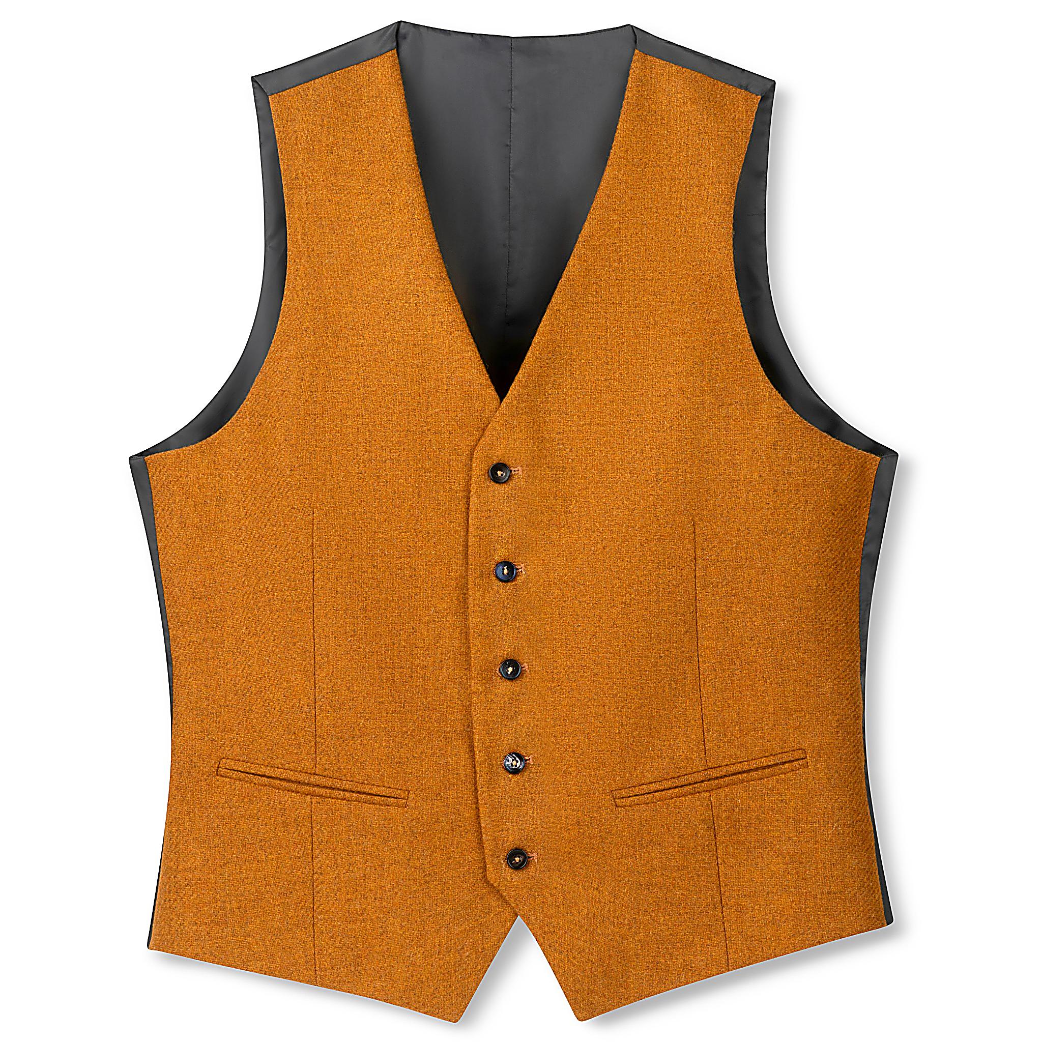 Mustard Italian wool waistcoat - tweed