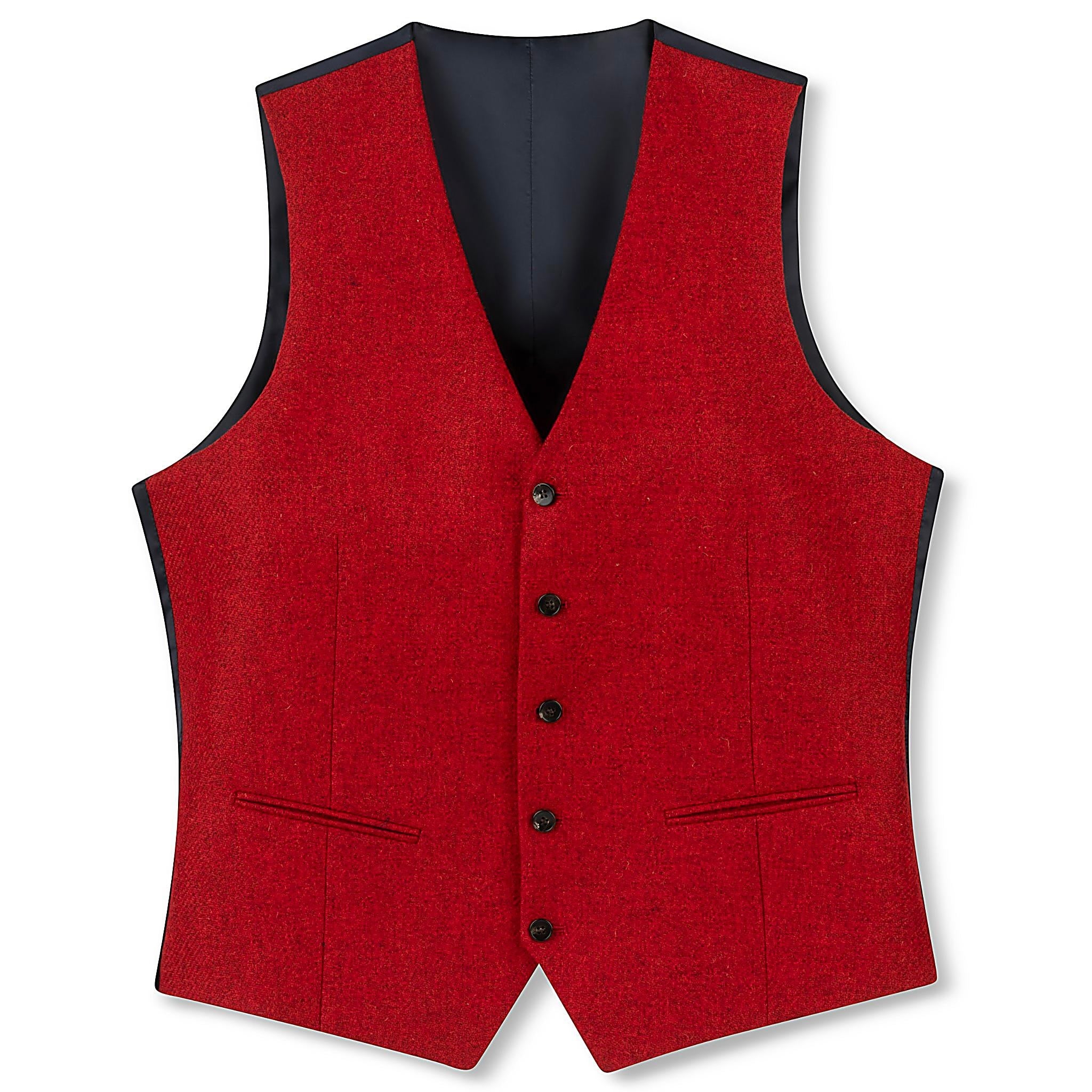 Red Wool Waistcoat - Made in Italy
