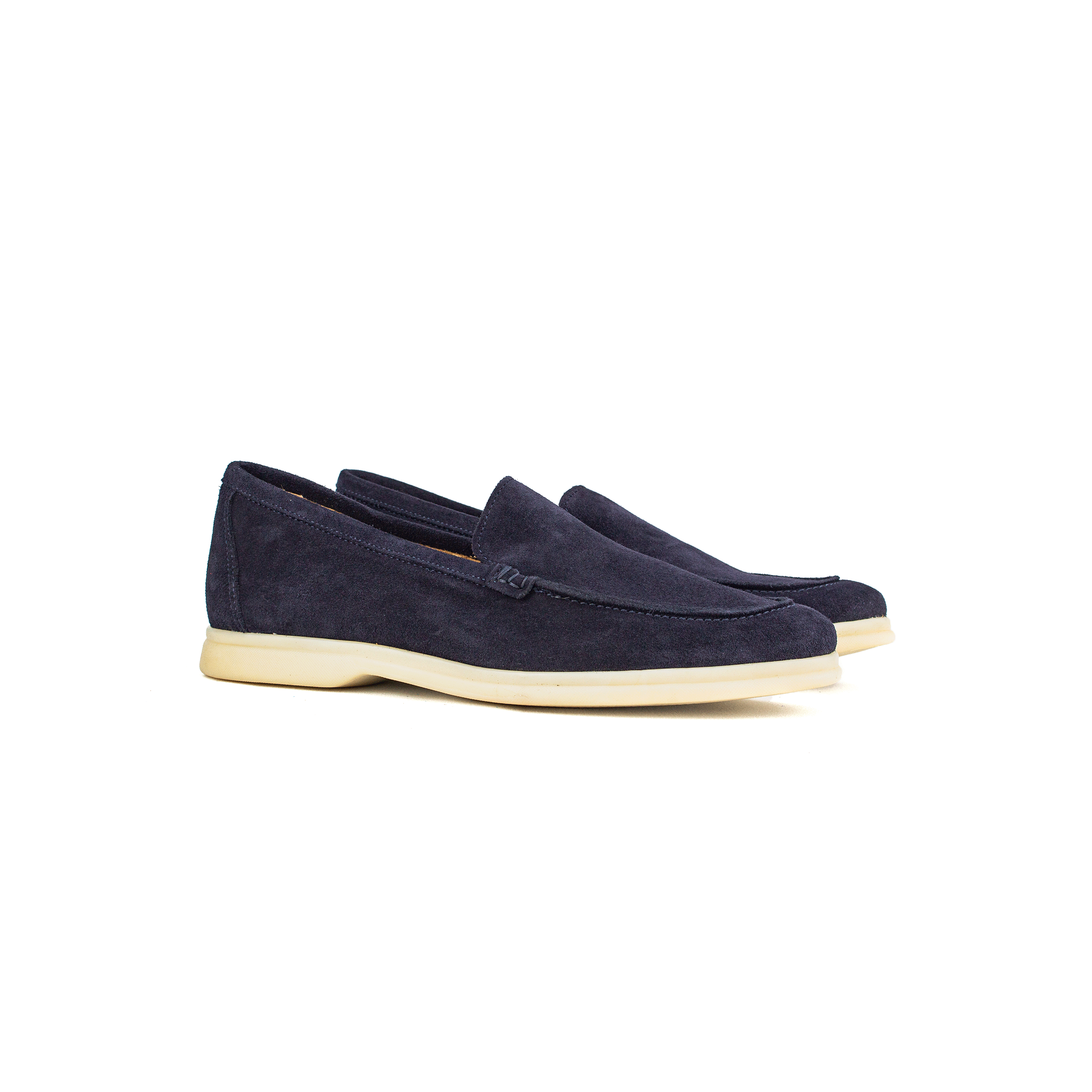 Navy Dark Suede Slip-On Loafers