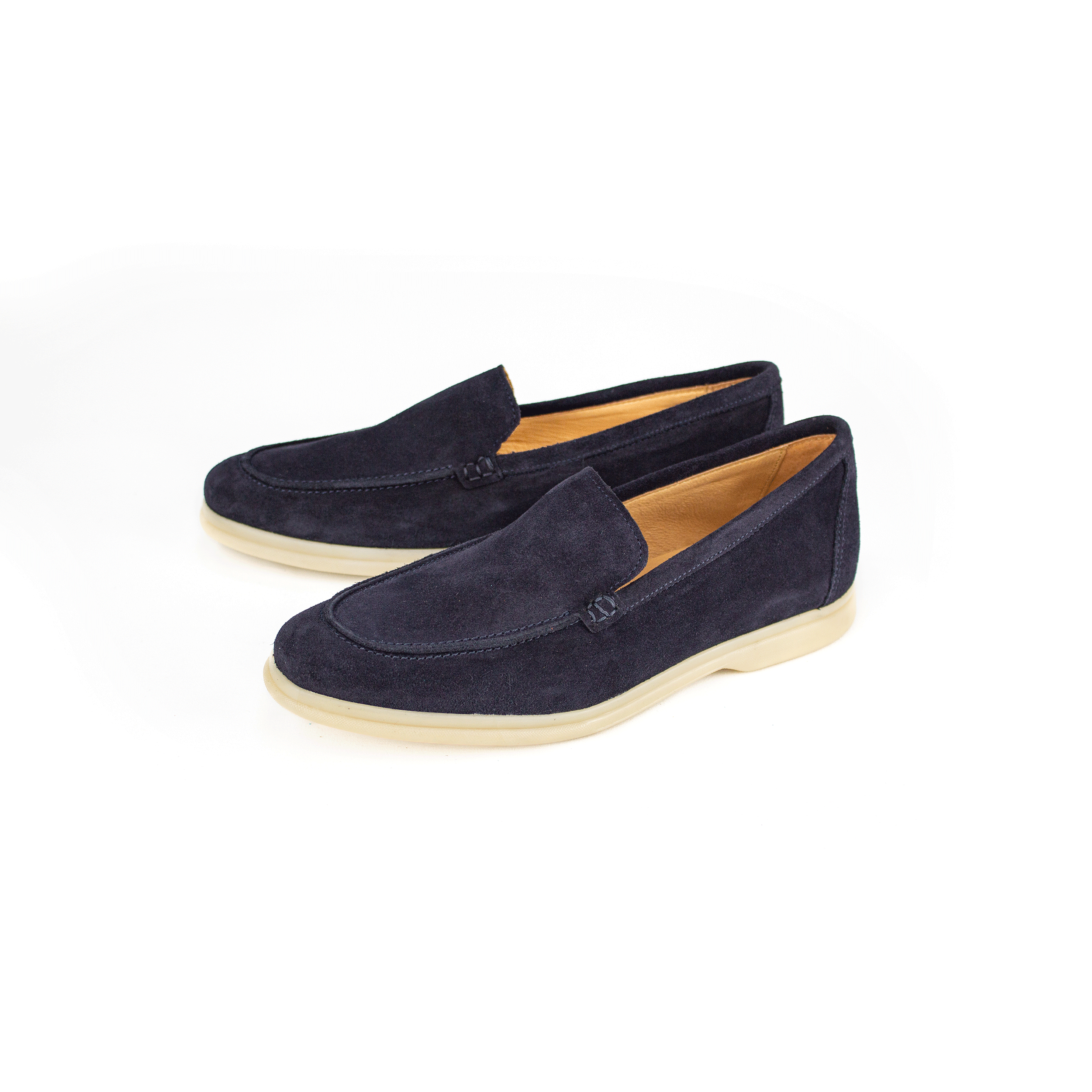 Navy Dark Suede Slip-On Loafers