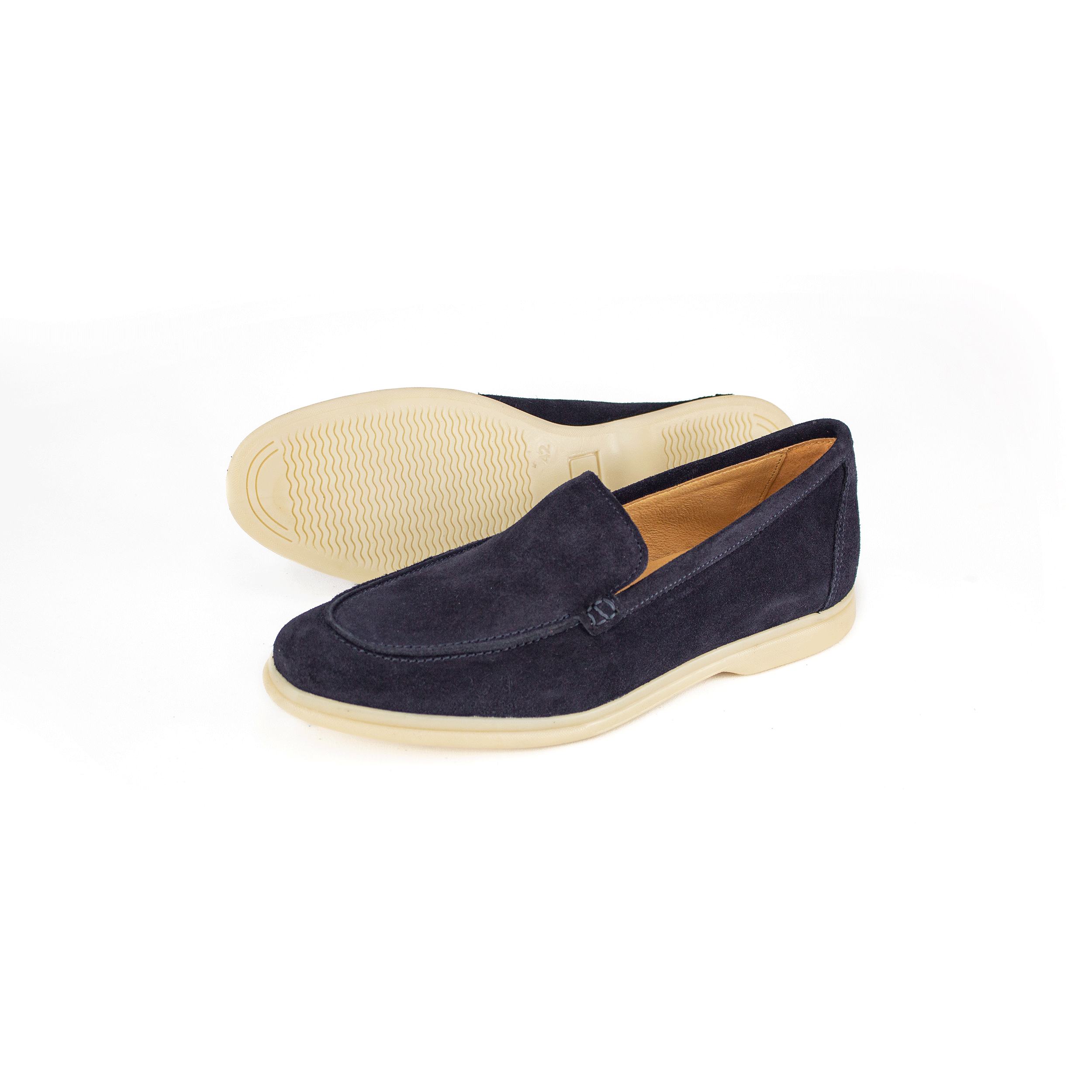 Navy Dark Suede Slip-On Loafers