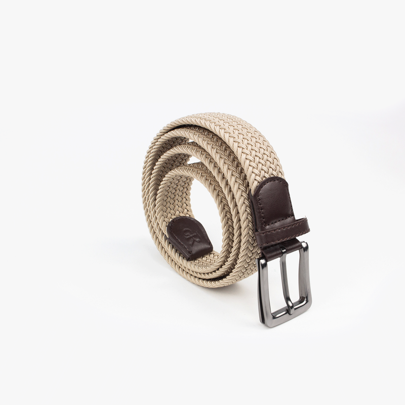 Sandy Beige Braided Belt