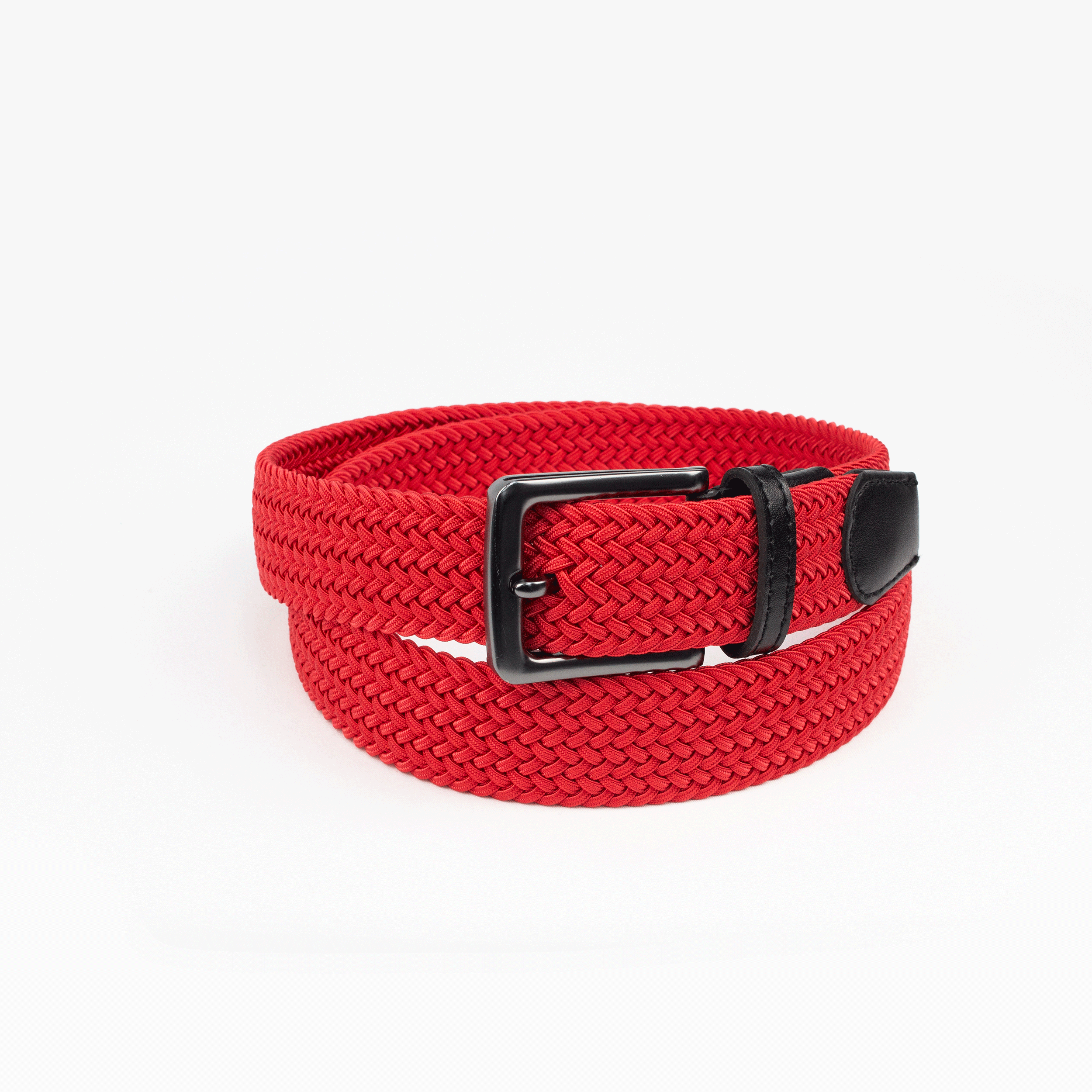 Bold Crimson Braided Belt