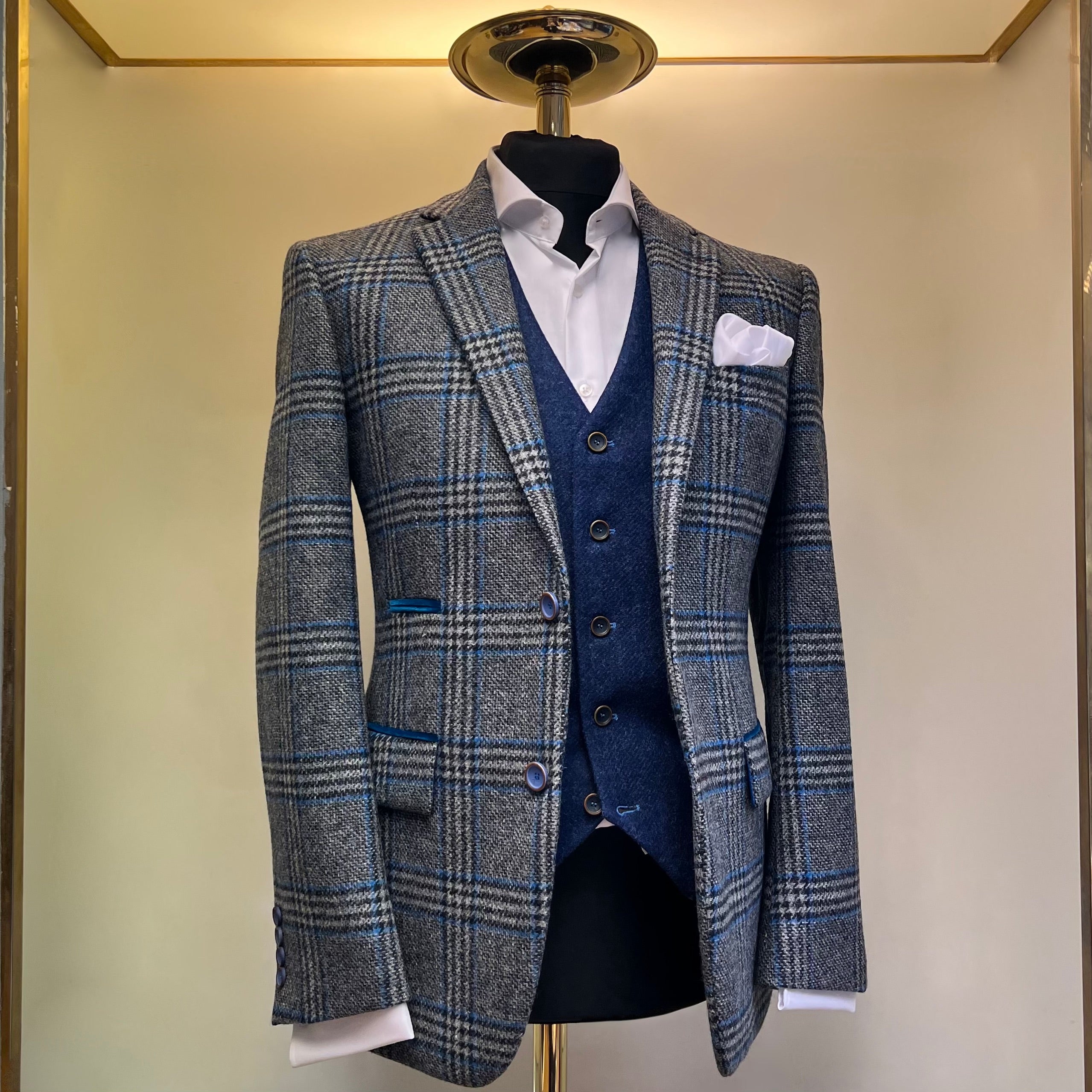 Blue Check blazer (Waistcoat Combo)