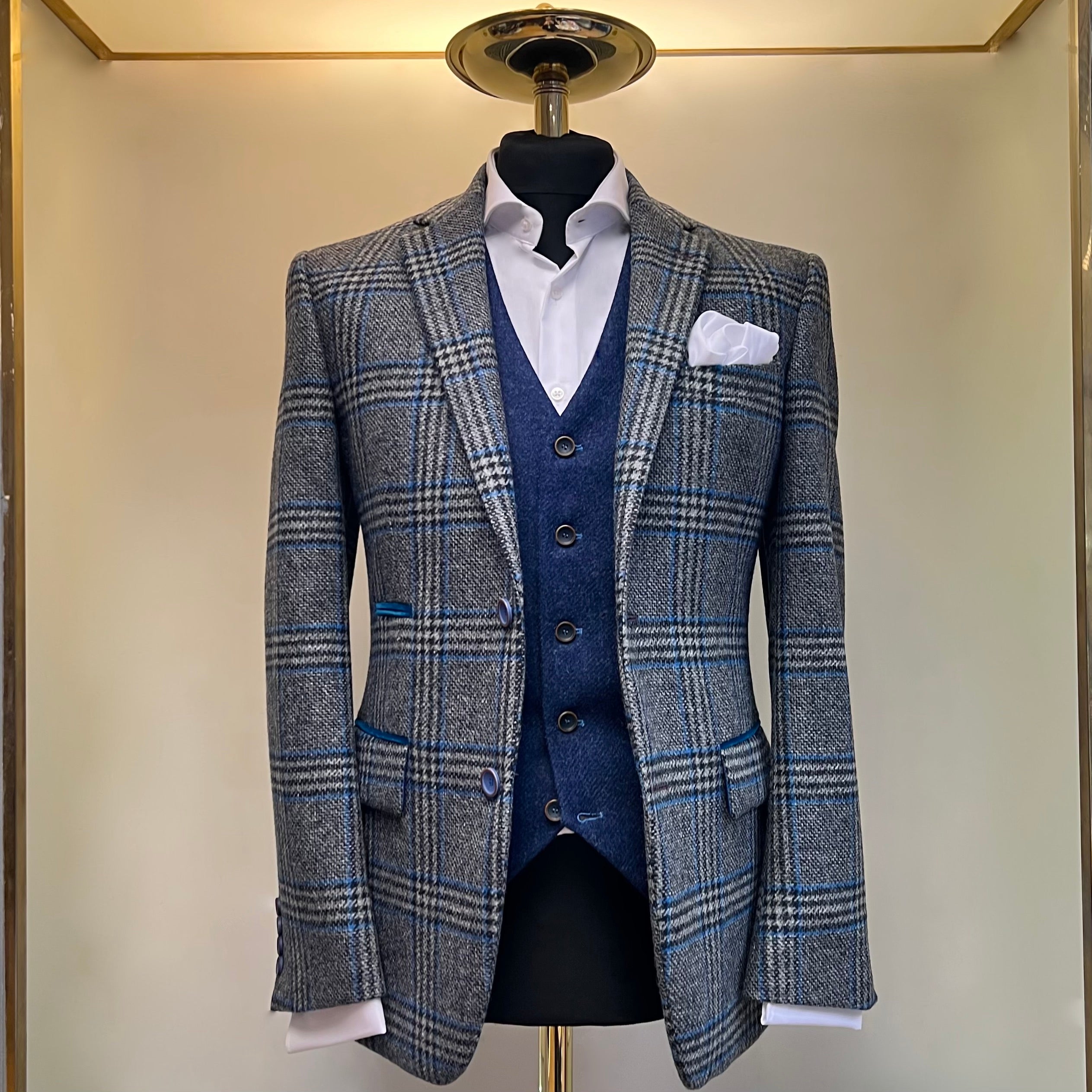 Blue Check blazer (Waistcoat Combo)